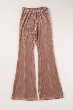 Whimsical Dusty Pink High Waist Flare Pants