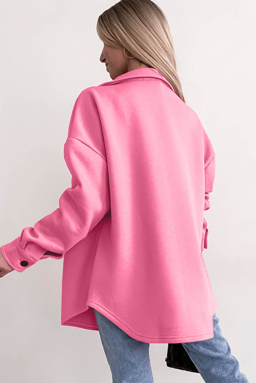 Charming Pink Pocketed Shacket - The Perfect Casual Companion