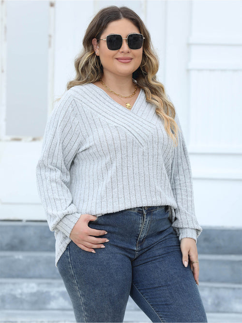 Enchanted Elegance Ribbed V-Neck Sweater 💖