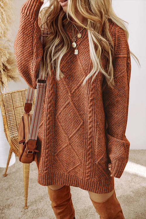 Parchment Dreamweaver Cable Knit Sweater Dress