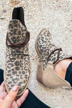 Leopard Elegance: Luxe Patchwork Heel Booties