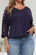 Enchanted Love V-Neck Cutout Blouse: Romance Elegance