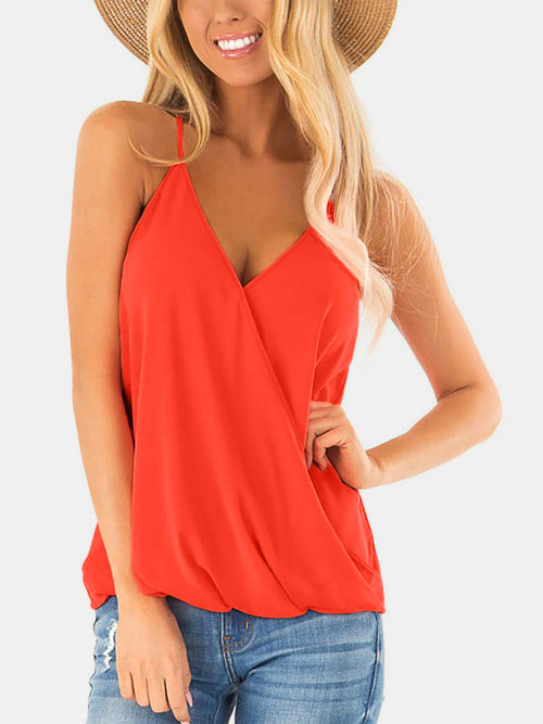 Opulent Surplice Spaghetti Strap Top