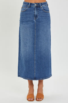 Risen High-Rise Denim Skirt: Effortlessly Stylish & Versatile