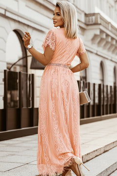 Pink Blue Fill Your Heart Lace Maxi