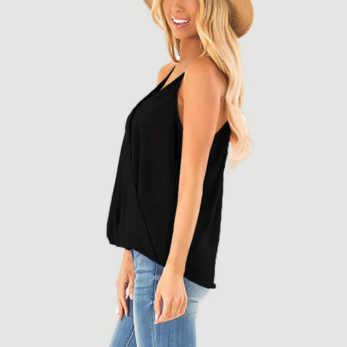 Opulent Surplice Spaghetti Strap Top