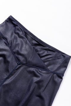 Navy Blue Sass Leather Leggings: Must-Have Chic!