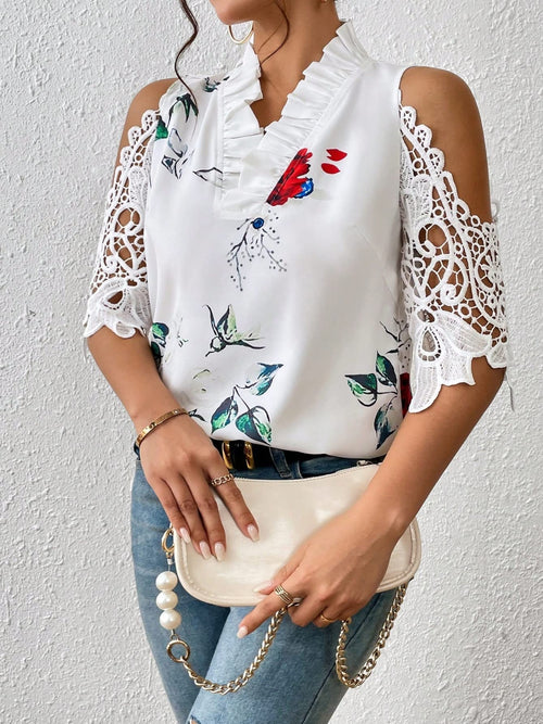 Luxe Lace Elegance: Full Size Half Sleeve