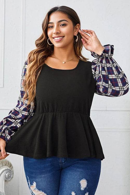 Enchanted Love Story Plaid Ruched Blouse 💖