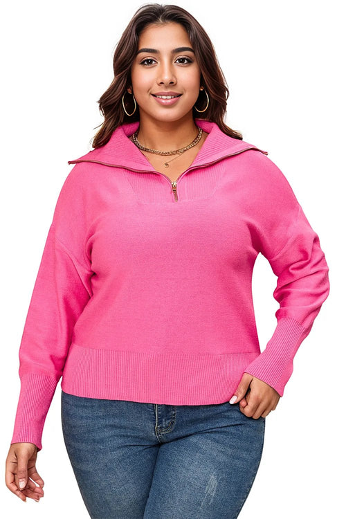 Rose Romance Elegance Zip Sweater