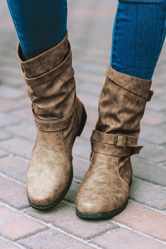 Opulent Chestnut Elegance Buckle Boots: Luxe Perfection