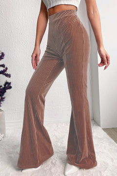 Whimsical Dusty Pink High Waist Flare Pants