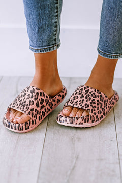 Pink Leopard Elegance Luxury Slip-On Slippers