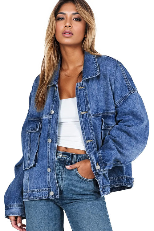 Gray Chest Pockets Denim Jacket: Effortless Layering