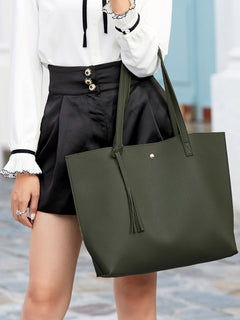 Tassel Zip Shoulder Tote: Where Style Meets Functionality