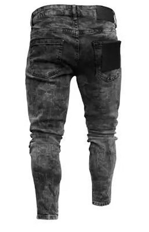 Men's Rugged Slim Ripped Jeans: Hemingway-style Cool