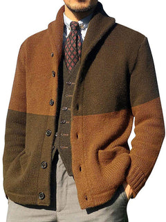 Charming Whimsy: Colour Block Cardigan for Men