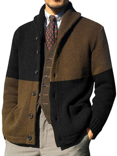 Charming Whimsy: Colour Block Cardigan for Men