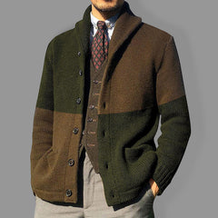 Charming Whimsy: Colour Block Cardigan for Men