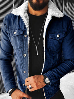 Plush Denim Jacket for Men – Comfort Meets Style