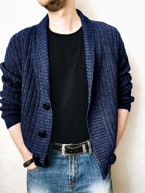 Dapper Men's Business Knit Cardigan: Timeless Sophistication