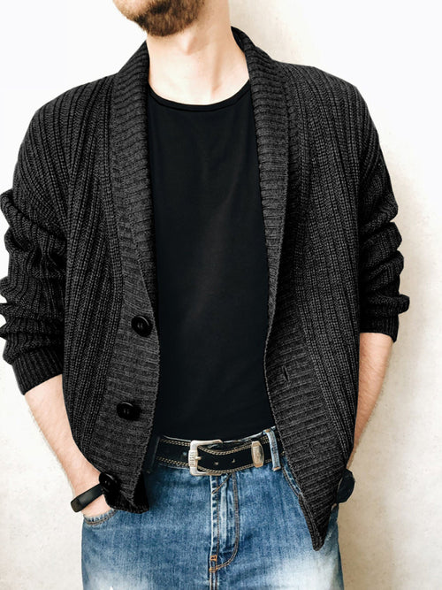 Dapper Men's Business Knit Cardigan: Timeless Sophistication