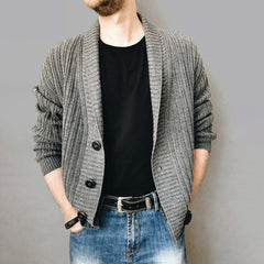 Dapper Men's Business Knit Cardigan: Timeless Sophistication