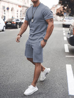 Sophisticated Adventure: Solid Short Sleeve & Shorts