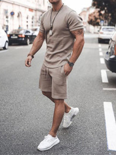 Sophisticated Adventure: Solid Short Sleeve & Shorts