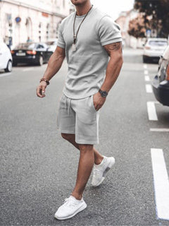 Sophisticated Adventure: Solid Short Sleeve & Shorts