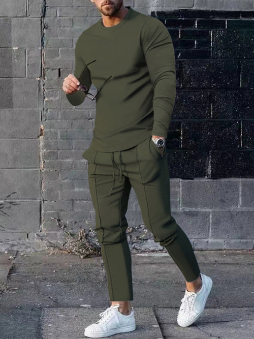 Classic Men's Two-Piece Polyester Sports Suit