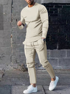 Classic Men's Two-Piece Polyester Sports Suit