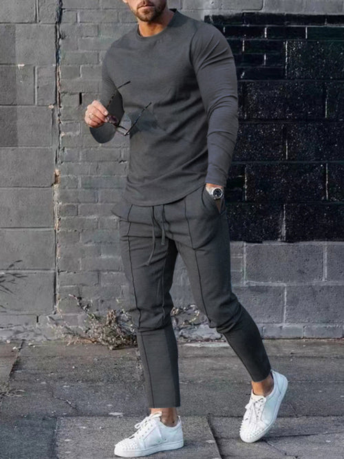 Elevate Your Look: Classic Men's Two-Piece Polyester Sports Suit