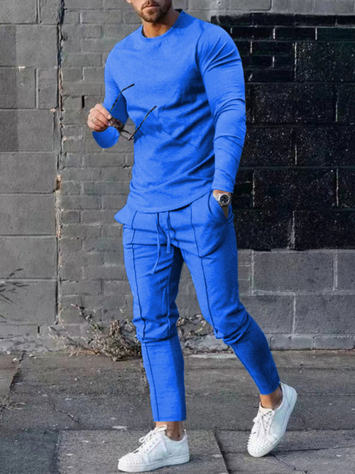 Elevate Your Look: Classic Men's Two-Piece Polyester Sports Suit