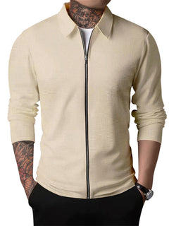 Classic Waffle Zip Jacket for Men