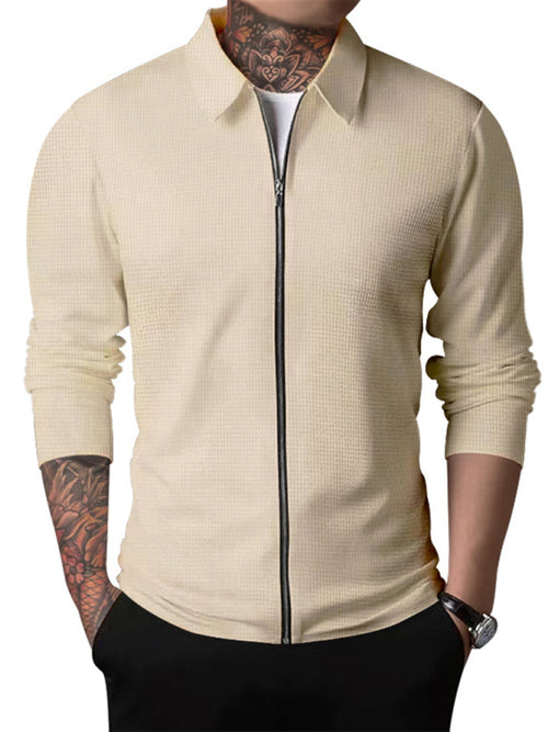 Classic Waffle Zip Jacket for Men