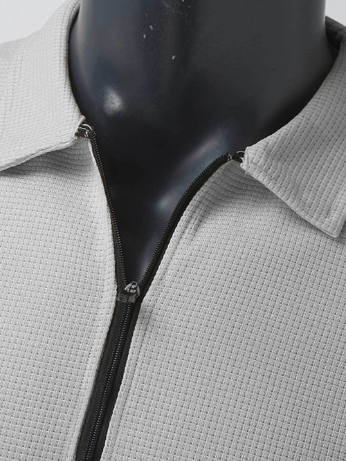 Classic Waffle Zip Jacket for Men