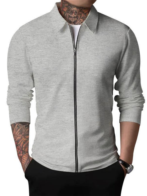 Classic Waffle Zip Jacket for Men