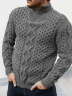 Timeless elegance: Dapper Cable Knit Sweater.