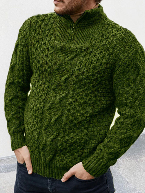 Timeless elegance: Dapper Cable Knit Sweater.