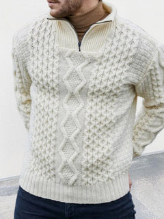 Timeless elegance: Dapper Cable Knit Sweater.