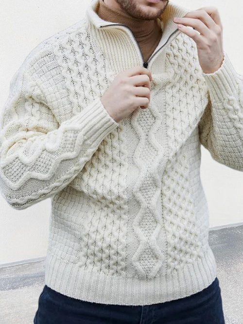 Timeless elegance: Dapper Cable Knit Sweater.