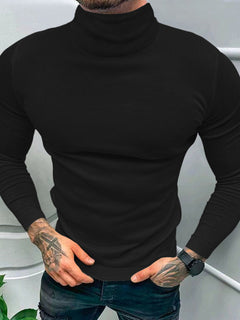 Luxuriant Men's Solid Turtleneck: Elegance in Warmth