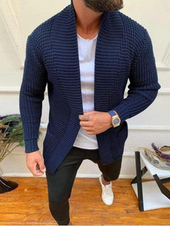 Charming Chilly Days: Dapper Knitted Cardigan for Gents