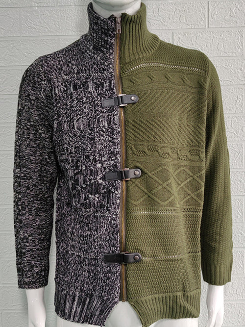 Dapper Dreams: Enchanting High-Neck Knit Sweater for Gentlemen