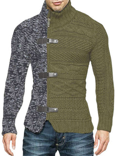 Dapper Dreams: Enchanting High-Neck Knit Sweater for Gentlemen