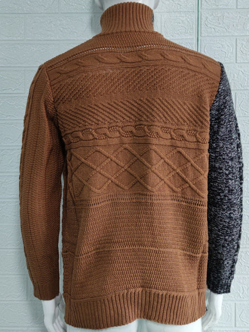 Dapper Dreams: Enchanting High-Neck Knit Sweater for Gentlemen