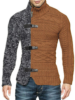 Dapper Dreams: Enchanting High-Neck Knit Sweater for Gentlemen