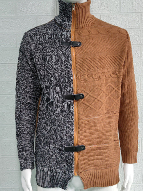 Dapper Dreams: Enchanting High-Neck Knit Sweater for Gentlemen