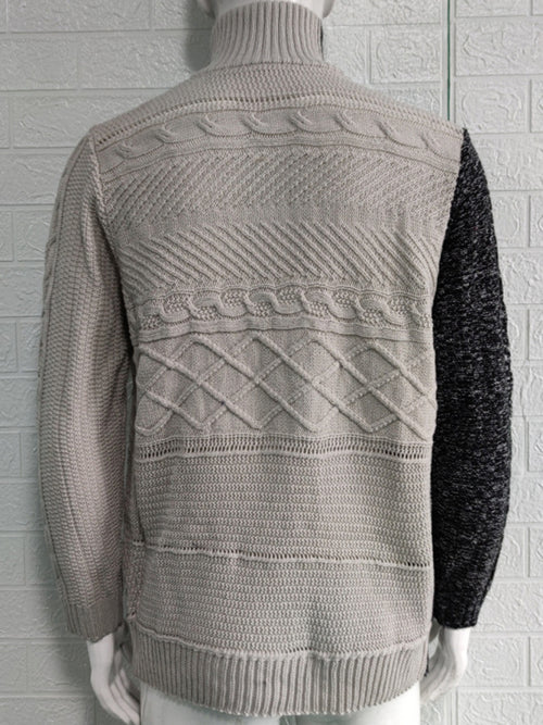 Dapper Dreams: Enchanting High-Neck Knit Sweater for Gentlemen